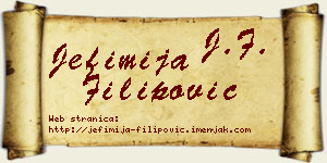 Jefimija Filipović vizit kartica